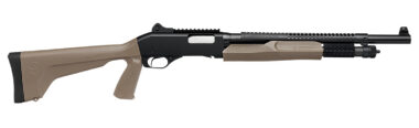 Stevens 19468 320 Security 12 Gauge Pump 5+1 18.50" Matte Black Heat Shield Barrel, Picatinny Rail Receiver, Bottom Picatinny Rail, Tactical w/Pistol Grip Flat Dark Earth Synthetic Stock, Ambidextrous