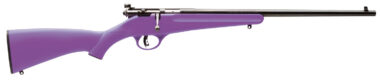 Savage Arms 13783 Rascal Youth 22 LR 1rd 16.13" Matte Black Sporter Barrel, Matte Black Carbon Steel Receiver, Purple Fixed Synthetic Stock, Right Hand